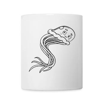 Jellyfish Kawaii coloring page hand-illustrated - Mug - white - Front