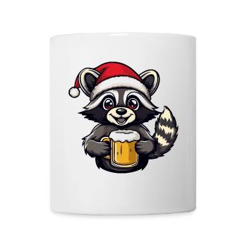 Bière de Noël Raccoon - Mug blanc - blanc - Devant