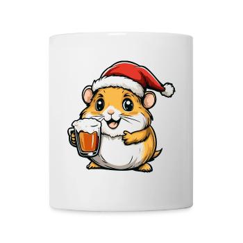 Hamster Weihnachten Bier - Tasse - Weiß - Vorne