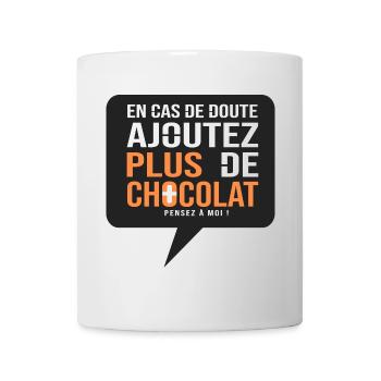 sticker Humour Plus de Chocolat - Mug blanc - blanc - Devant