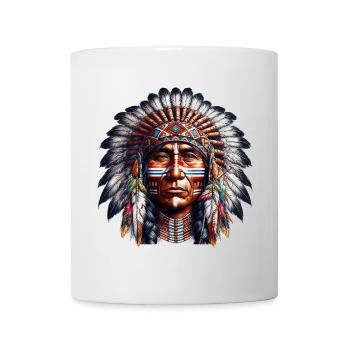 Amerikanisch, Indianer, Amerikaner - Tasse - Weiß - Vorne