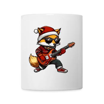 Fuchs Weihnachten Gitarre - Tasse - Weiß - Vorne