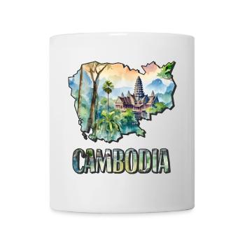 Watercolor Map Cambodia - Mug - white - Front