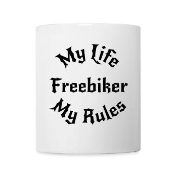 Ma vie, mes règles / Freebiker - Mug blanc - blanc - Devant