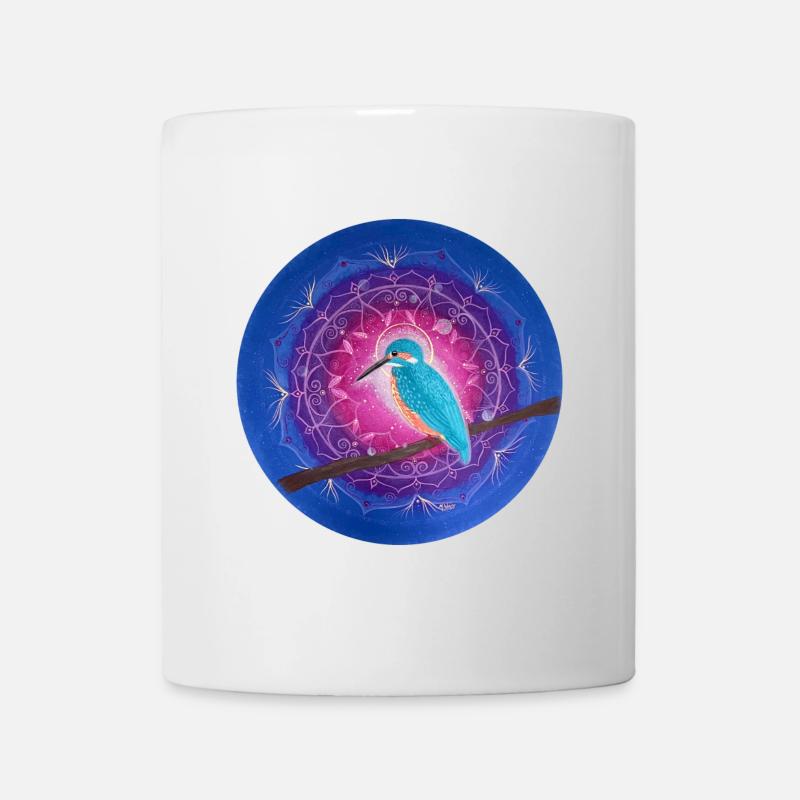 Martin-pêcheur mystique avec mandala - Mug blanc - blanc
