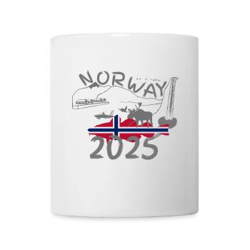 Norwegen 2025 Dorsch mit Bergen und Elch Angeln - Tasse - Weiß - Vorne