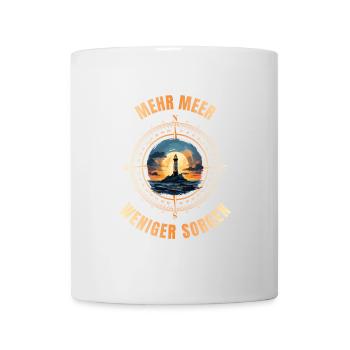 Mehr Meer - Weniger Sorgen - Tasse - Weiß - Vorne