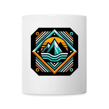 Geometrische Bergsonne mit Wellen - Tasse - Weiß - Vorne