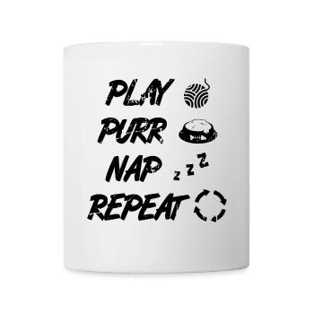 Routine du chat - Mug blanc - blanc - Devant