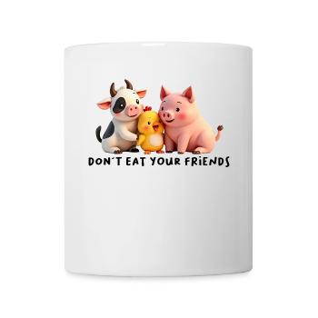 Ne mangez pas les amis -Vache Poussin Cochon - Végétalien - Mug blanc - blanc - Devant