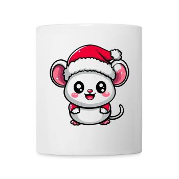 Maus Weihnachten Niedlich - Tasse - Weiß - Vorne