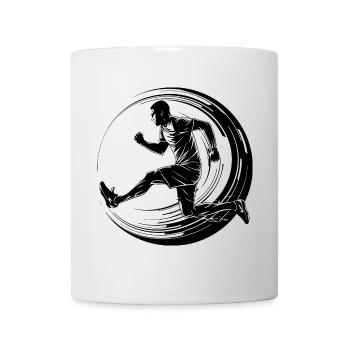 Running Marathon Man Silhouette - Mug - white - Front
