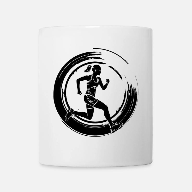 Running Marathon Femme Silhouette - Mug blanc - blanc