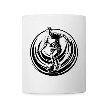 Fussballer Fussball Spieler Mann Silhouette - Tasse - Weiß - Vorne