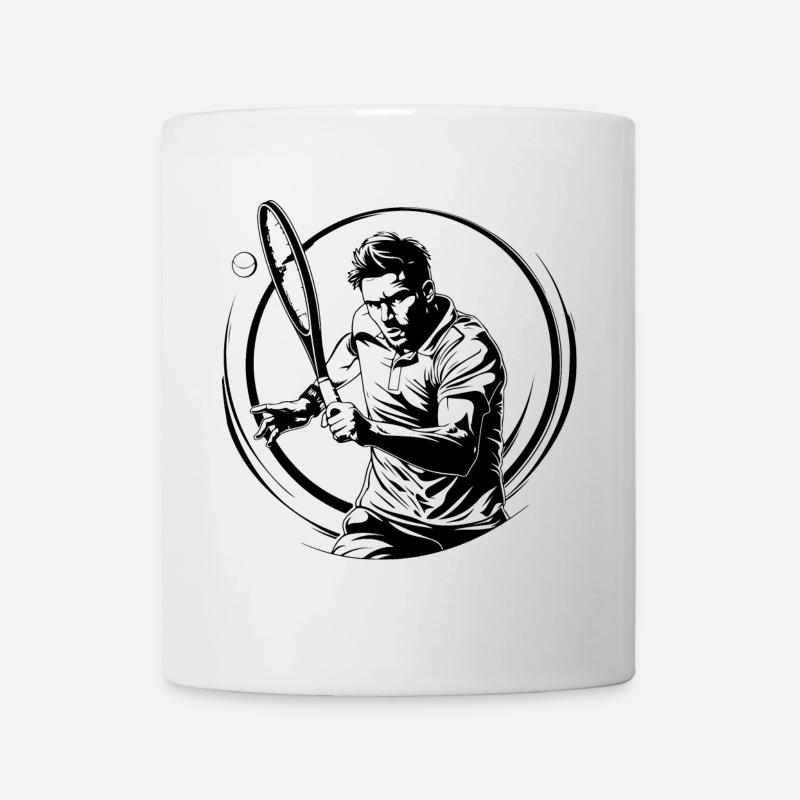 Silhouette de joueur de tennis - Mug blanc - blanc