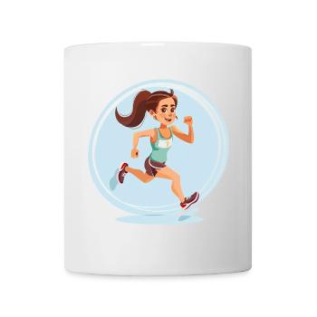 Läuferin im Comic-Stil - Tasse - Weiß - Vorne