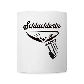 Schlachterin in Rente Rentenbeginn Schlachterei - Tasse - Weiß - Vorne