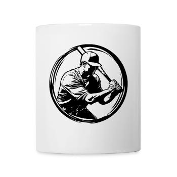 Baseball Homme Silhouette - Mug blanc - blanc - Devant