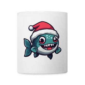 Piranha Poisson Noël Mignon - Mug blanc - blanc - Devant