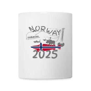 Norway 2025 hake with mountains and moose fishing - Mug - white - Front
