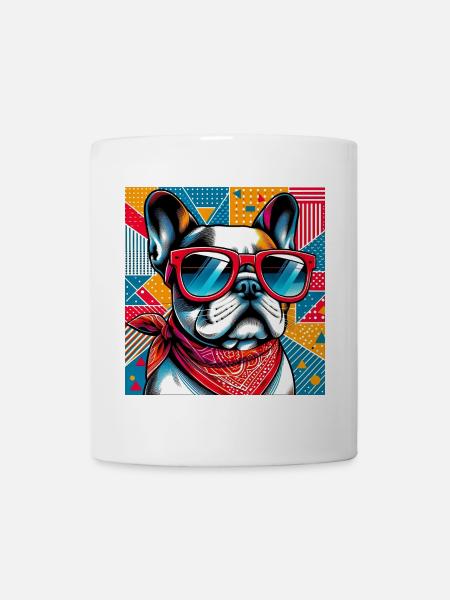 Französischer Bulldoggenhund - Tasse - Weiß