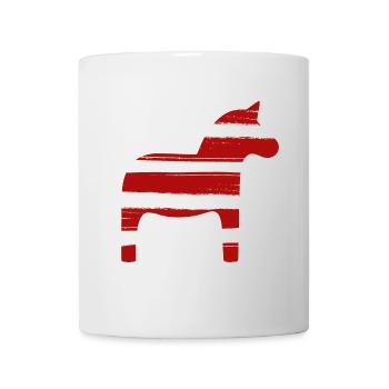 Dalapferd Streifen Weihnachten Skandinavien Deko - Tasse - Weiß - Vorne