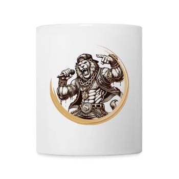 Lion dans le style rappeur – un design urbain puissant ! - Mug blanc - blanc - Devant
