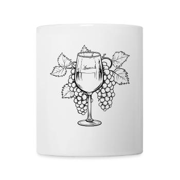 Verre à vin Raisins Vin - Mug blanc - blanc - Devant