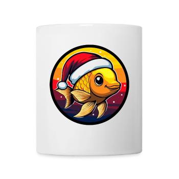 Poisson rouge animal de Noël - Mug blanc - blanc - Devant