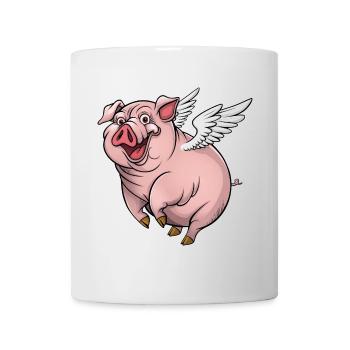 Skurriles Schwein mit Engelsflügeln - Tasse - Weiß - Vorne