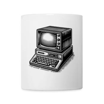 Klassischer Retro-PC - Tasse - Weiß - Vorne