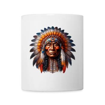 Amerikanisch, Indianer, Amerikaner - Tasse - Weiß - Vorne