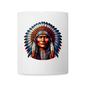Amerikanisch, Indianer, Amerikaner - Tasse - Weiß - Vorne