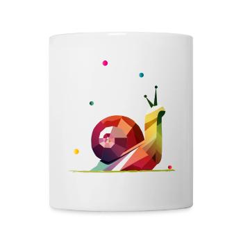 farbenfrohe Schnecke im geometrischen Design - Tasse - Weiß - Vorne
