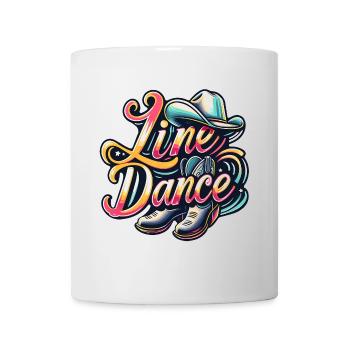 Design de danse en ligne coloré avec chapeau de cow-boy - Mug blanc - blanc - Devant