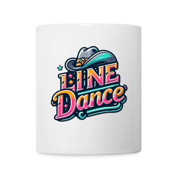 Design de danse en ligne coloré avec chapeau de cow-boy - Mug blanc - blanc - Devant