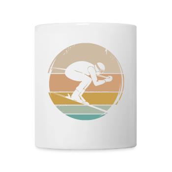 Skifahrer retro Abfahrt Winter Wintersport Symbol - Tasse - Weiß - Vorne