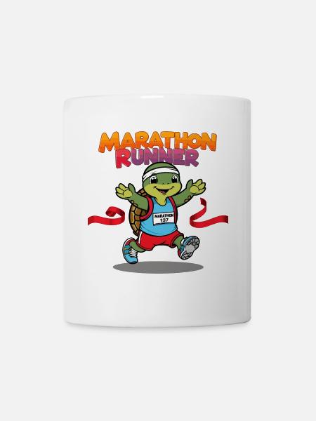 Schildkröte Marathonläufer - Tasse - Weiß