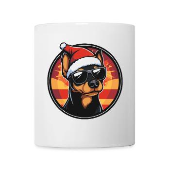 Pinscher Hund Weihnachten Cool - Tasse - Weiß - Vorne
