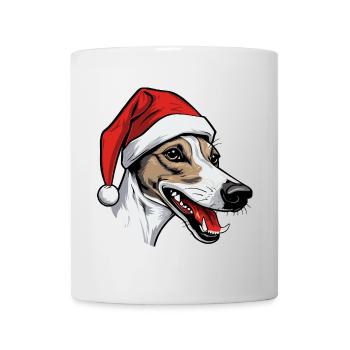 Greyhound Dog Head Christmas Portrait - Mug - white - Front
