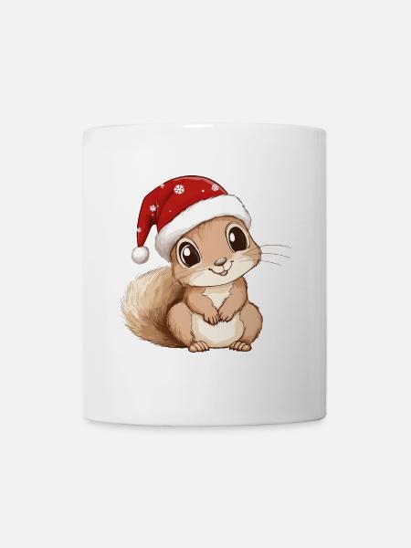 Eichhörnchen Weihnachten Süß Niedlich Xmas - Tasse - Weiß