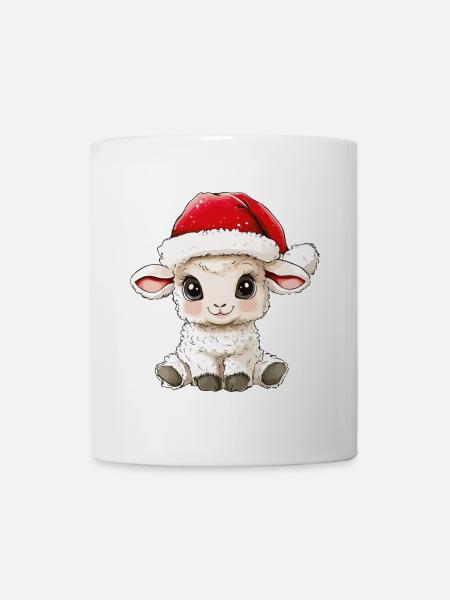 Schaf Weihnachten Süß Niedlich Lama Weihnachtlich - Tasse - Weiß