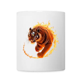 Feuriger Tiger in Bewegung - Tasse - Weiß - Vorne