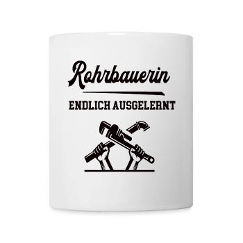 Rohrbauerin Ausbildung Bestanden Azubi Straßenbau - Tasse - Weiß - Vorne