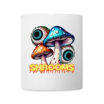 Psychedelische Pilze Auge Illusion Kunst - Tasse - Weiß - Vorne