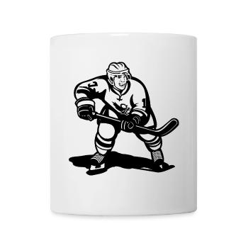 Eishockeyspieler Skizze - Tasse - Weiß - Vorne