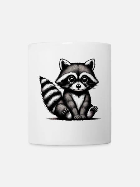 Waschbär - Tasse - Weiß