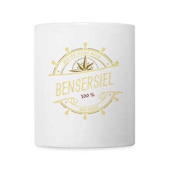 Mein Herz schlägt Wellen - Bensersiel - Tasse - Weiß - Vorne