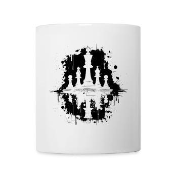 Schachfiguren Streetart - Tasse - Weiß - Vorne