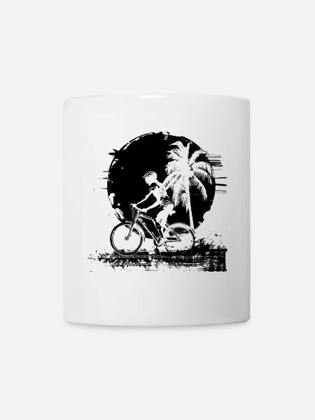 Radfahrerin Mädchen - Tasse - Weiß